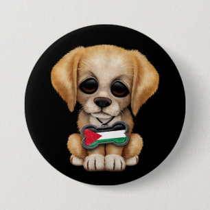 Badge Rond 7,6 Cm Chiot mignon avec l'étiquette de chien