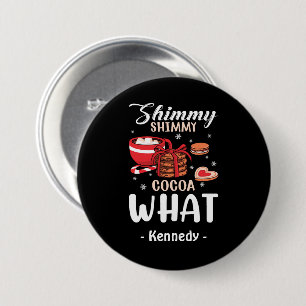 Badge Rond 7,6 Cm Chocolat chaud amusant et biscuit hiver