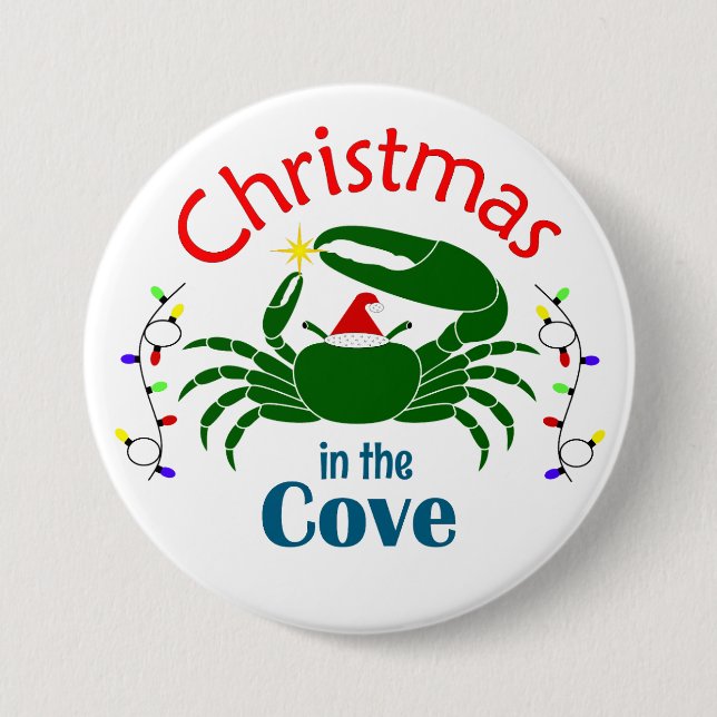 Badge Rond 7,6 Cm Christmas in the Cove Large Button (Devant)
