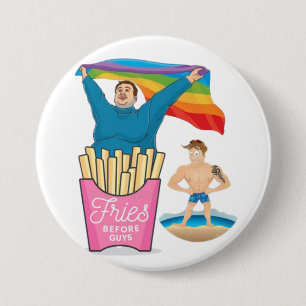 Badge Rond 7,6 Cm CHUBBY CHASER LGBT Gay pride Funny Twink