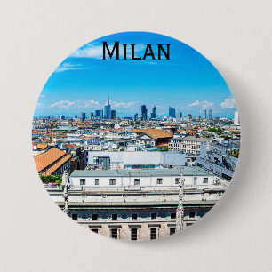 Badge Rond 7,6 Cm Ciel Milan en Italie
