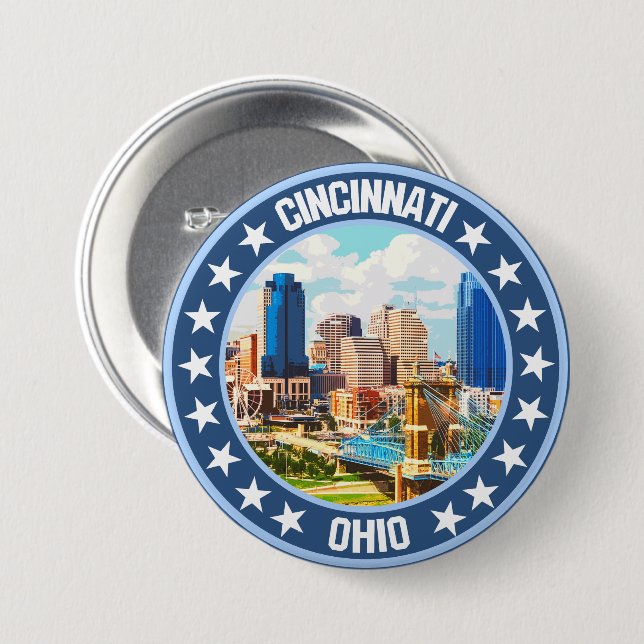 Badge Rond 7,6 Cm Cincinnati (Devant & derrière)