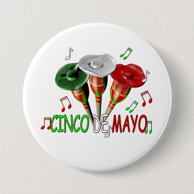 Badge Rond 7,6 Cm Cinco de Mayo (Devant)