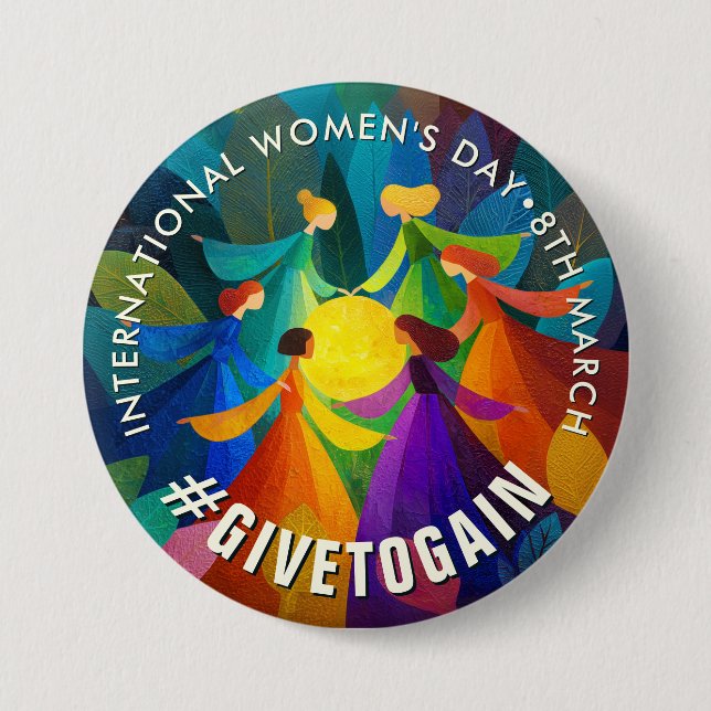 Badge Rond 7,6 Cm Circle of Women | International Women's Day | IWD (Devant)