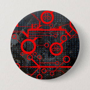 Badge Rond 7,6 Cm Circuit rouge