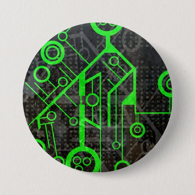 Badge Rond 7,6 Cm Circuit vert (Devant)