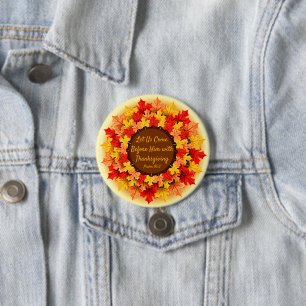 Badge Rond 7,6 Cm Citation Bible Automne Feuilles Thanksgiving