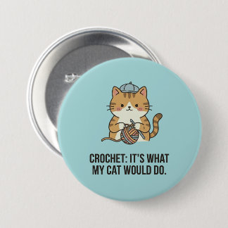 Badge Rond 7,6 Cm Citation de design de boule de fil de chapeau bleu