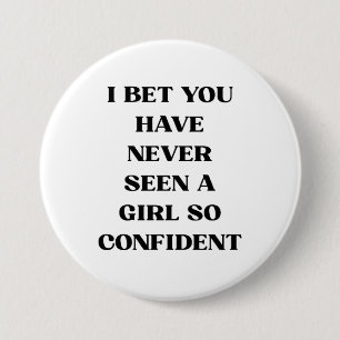 Badge Rond 7,6 Cm Citation de fille confiante en gras – Féministe