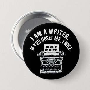 Badge Rond 7,6 Cm Citation humoristique de l'écrivain