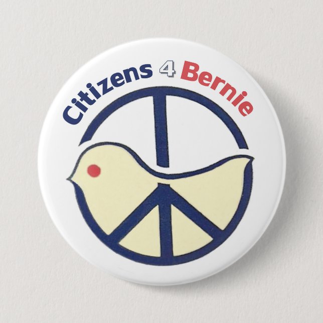 Badge Rond 7,6 Cm Citoyens 4 Bernie (Devant)