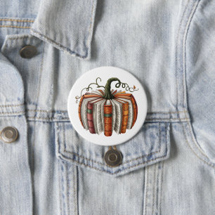 Badge Rond 7,6 Cm Citrouille d'automne livre d'amour livre d'Hallowe