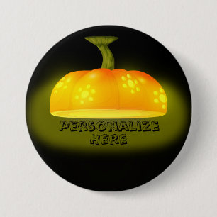 Badge Rond 7,6 Cm Citrouille lumineuse automne unique mignon