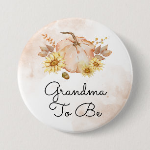 Badge Rond 7,6 Cm Citrouille Sunflowers Grand-mère à être Baby showe