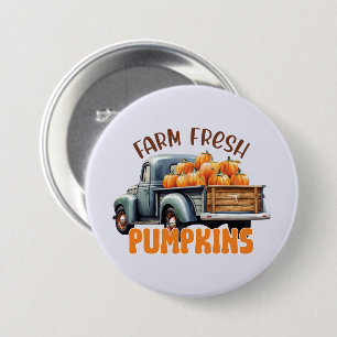 Badge Rond 7,6 Cm Citrouilles frais - Camion rustique