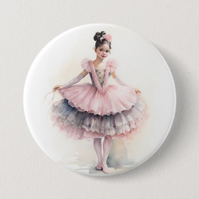 Badge Rond 7,6 Cm Clara (Black Hair) from The Nutcracker Ballet (Devant)