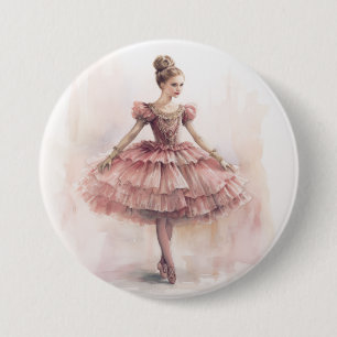 Badge Rond 7,6 Cm Clara (Cheveux Blonds) du Ballet Casse-Noisette