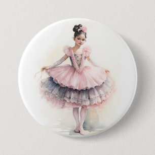Badge Rond 7,6 Cm Clara (Cheveux Noirs) du Ballet Casse-Noisette