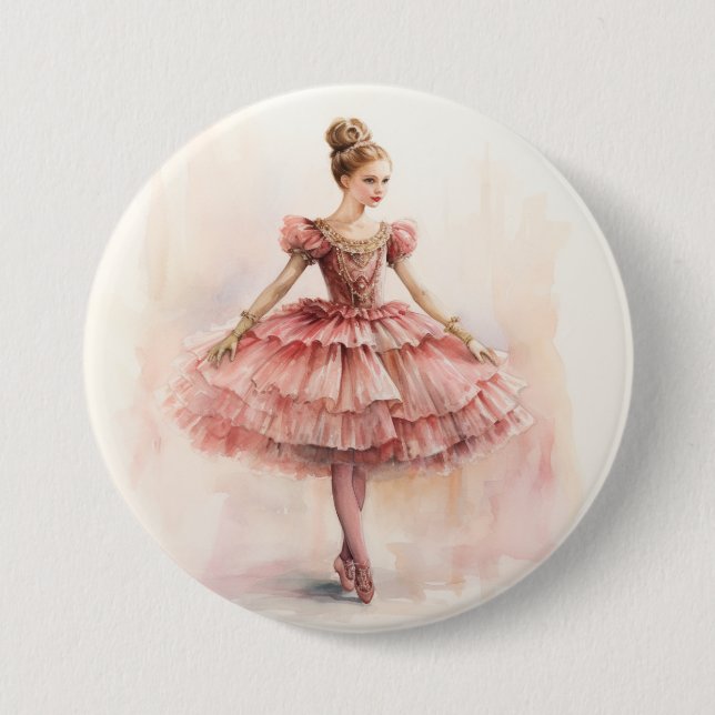 Badge Rond 7,6 Cm Clara (Red Hair) from The Nutcracker Ballet (Devant)