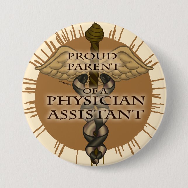 Badge Rond 7,6 Cm Clé de l'assistant du médecin parent (Devant)