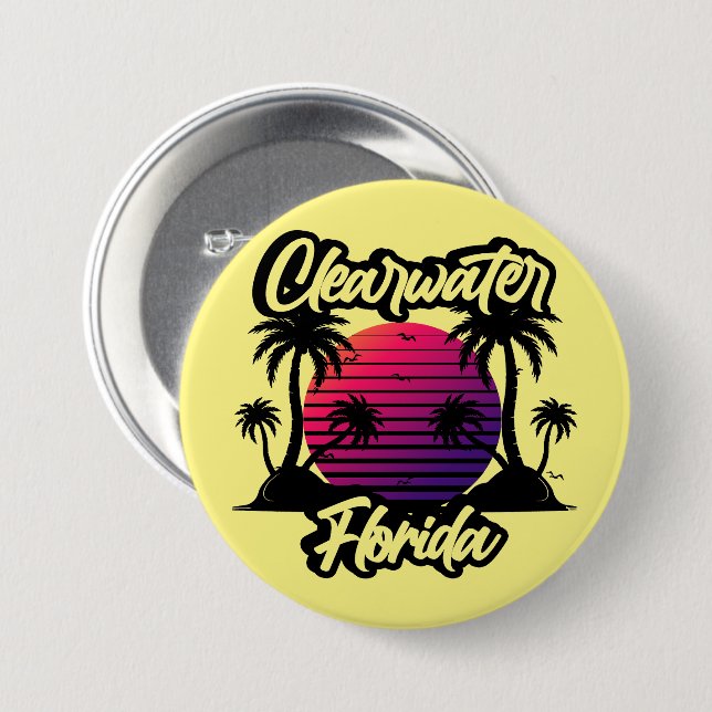 Badge Rond 7,6 Cm Clearwater en Floride (Devant & derrière)