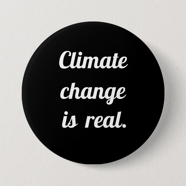 Badge Rond 7,6 Cm Climate Change: Black Button (Devant)