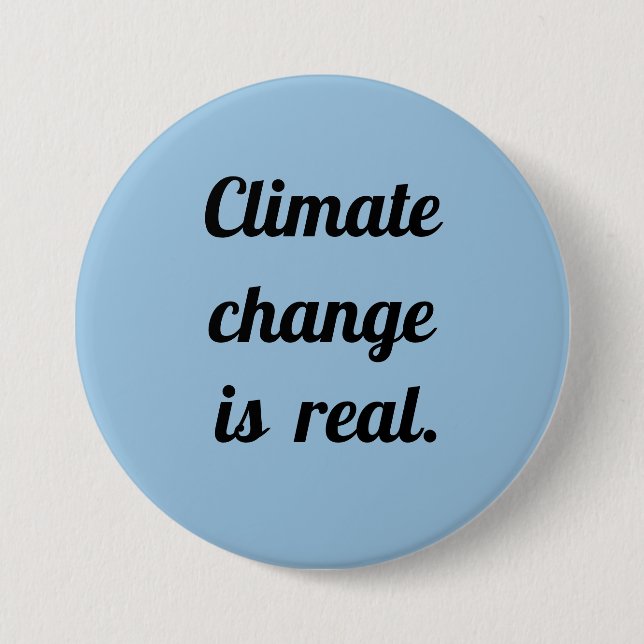 Badge Rond 7,6 Cm Climate Change: Light Blue Button (Devant)