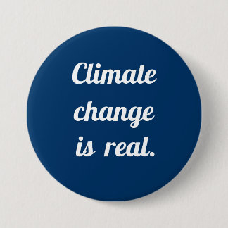 Badge Rond 7,6 Cm Climate Change:  Prussian Blue Button
