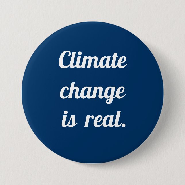 Badge Rond 7,6 Cm Climate Change:  Prussian Blue Button (Devant)