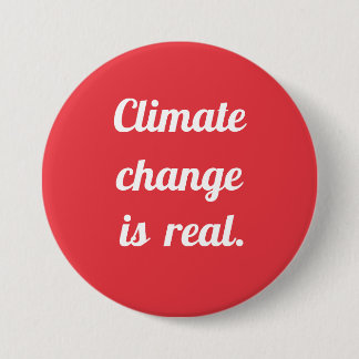 Badge Rond 7,6 Cm Climate Change: Red Button