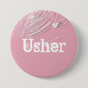 Badge Rond 7,6 Cm Cobwebs and White Spiders Usher