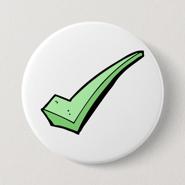Badge Rond 7,6 Cm Coche Verte Symbole de Validation (Devant)