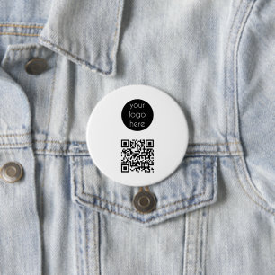 Badge Rond 7,6 Cm Code QR promotionnel de la société de logo d'entre