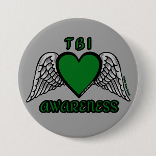 Badge Rond 7,6 Cm Coeur/ailes...TBI