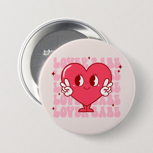 Badge Rond 7,6 Cm Coeur de bébé mignon (Devant & derrière)