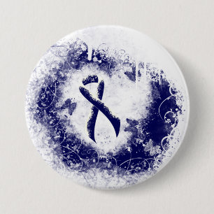 Badge Rond 7,6 Cm Coeur de gravité bleu foncé