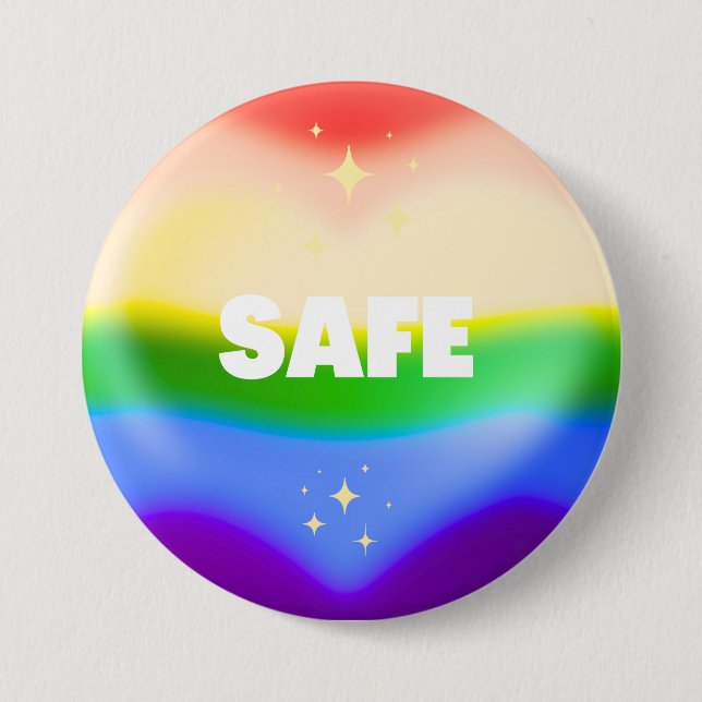 Badge Rond 7,6 Cm COEUR DE LA Fierté arc-en-ciel LGBTQ SÉCURITAIRE (Devant)