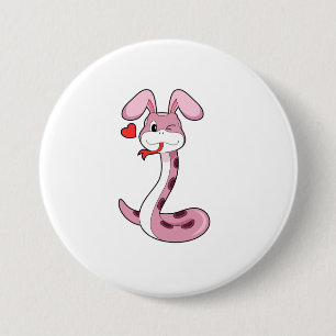 Badge Rond 7,6 Cm Coeur de lapin serpent