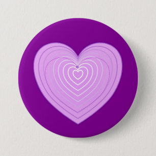 Badge Rond 7,6 Cm Coeur de lavande Pastel sur un arrière - plan viol