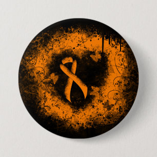 Badge Rond 7,6 Cm Coeur de pontage du ruban orange