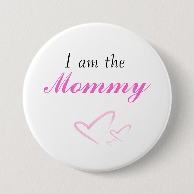 Badge Rond 7,6 Cm coeur, je suis, maman (Devant)