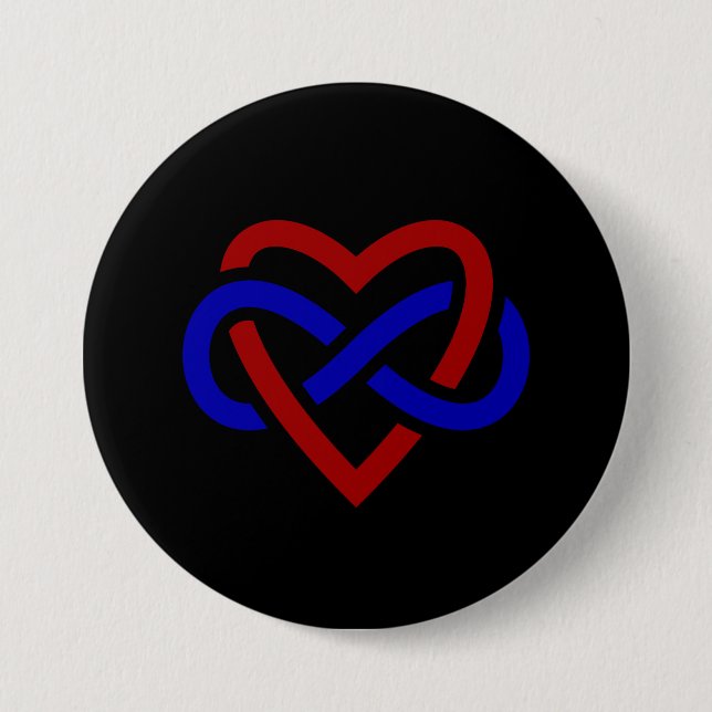 Badge Rond 7,6 Cm Coeur polyamory fierté-infini (Devant)