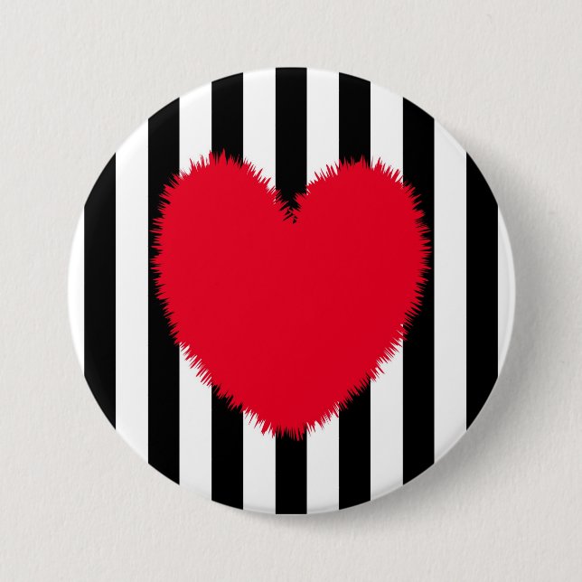 Badge Rond 7,6 Cm Coeur rouge (Devant)