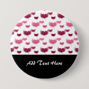 Badge Rond 7,6 Cm Cœurs roses et rouges mignons avec des ailes