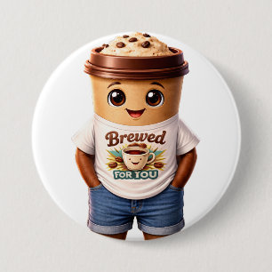 Badge Rond 7,6 Cm Coffee Man – Création amusante pour les vrais rois