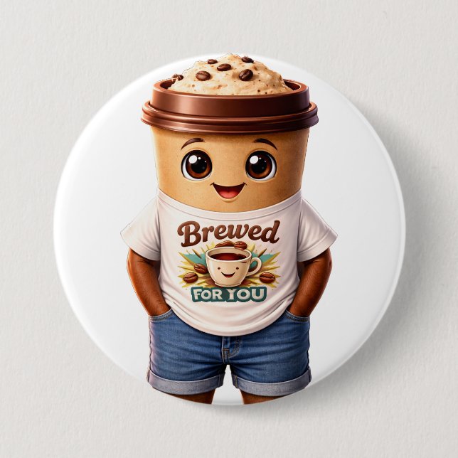 Badge Rond 7,6 Cm Coffee Man – Fun Design for True Caffeine Kings (Devant)