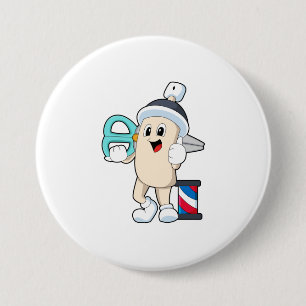 Badge Rond 7,6 Cm Coiffeur avec ciseaux