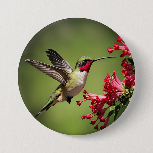 Badge Rond 7,6 Cm Colibri coloré (Devant)