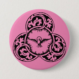 Badge Rond 7,6 Cm Colombe du Saint-Esprit symbole chrétien