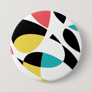 Badge Rond 7,6 Cm Coloré, abstrait, moderne, amusant motif géométriq